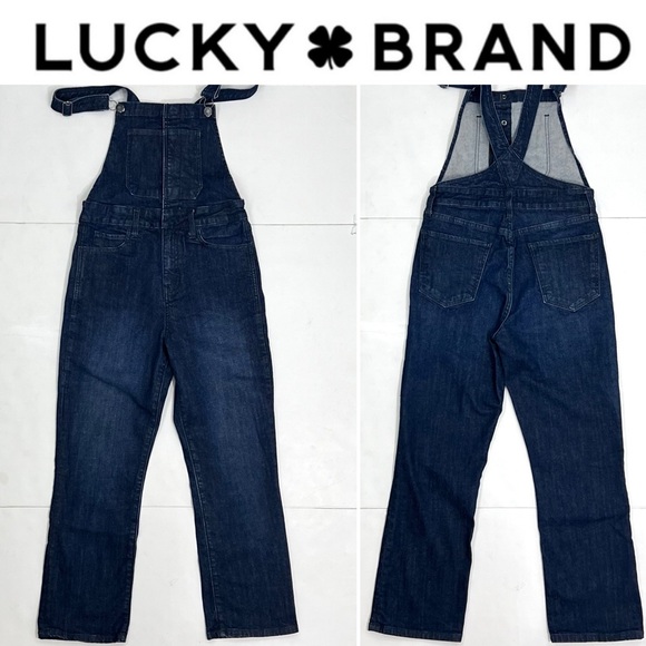 Lucky Brand Women's Bridgette Cropped Denim Overalls - Picture 2 of 10